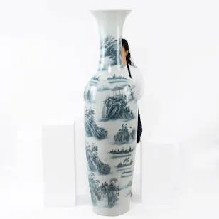 Traditional White Chinese Landscape Vase 180 CM