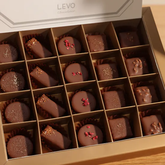 Levo Small Chocolate Box | Heartfelt Flower Bouquet and Teddy Bear