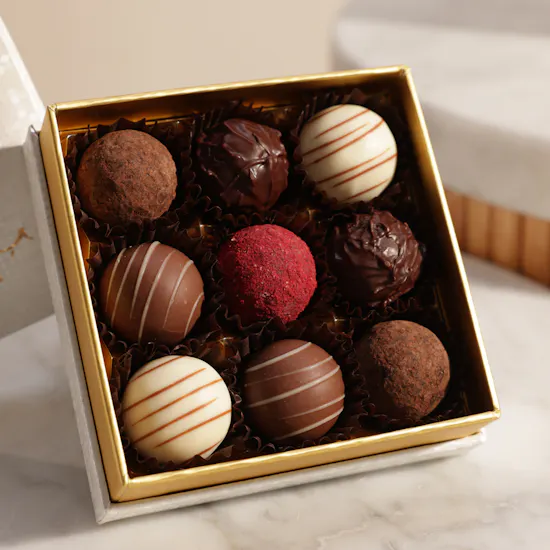 Bateel Alaska Assorted Truffles Extra Small Box | Vibrant Charm Flower Vase