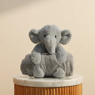 Floward Plush Grey Elephant Toy with Blanket Set Floward Plush Grey Elephant Toy with Blanket Set