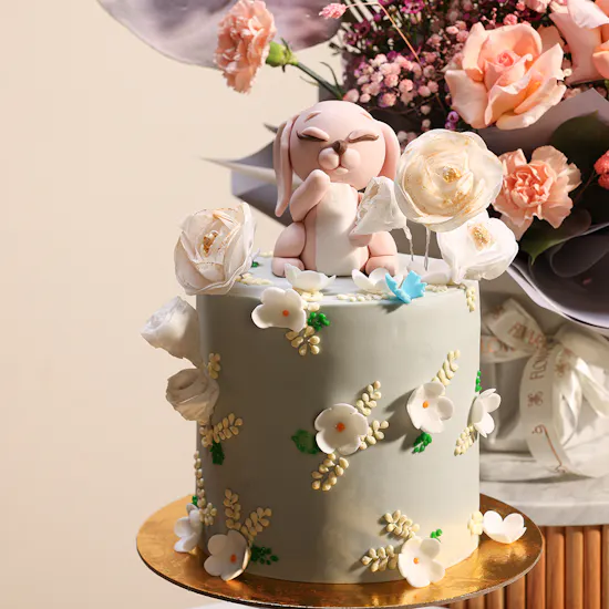 Floward Bunny Vanilla Cake | Elegance Flowers Bouquet