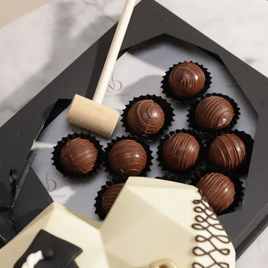 NJD Graduation Breakable Black Heart Chocolate