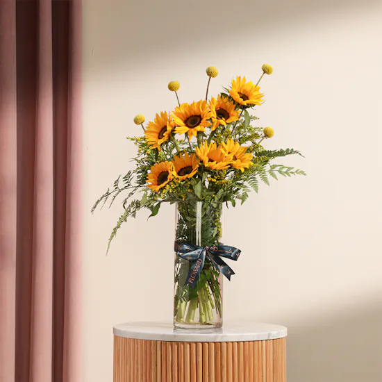 Golden Sunshine Flower Vase