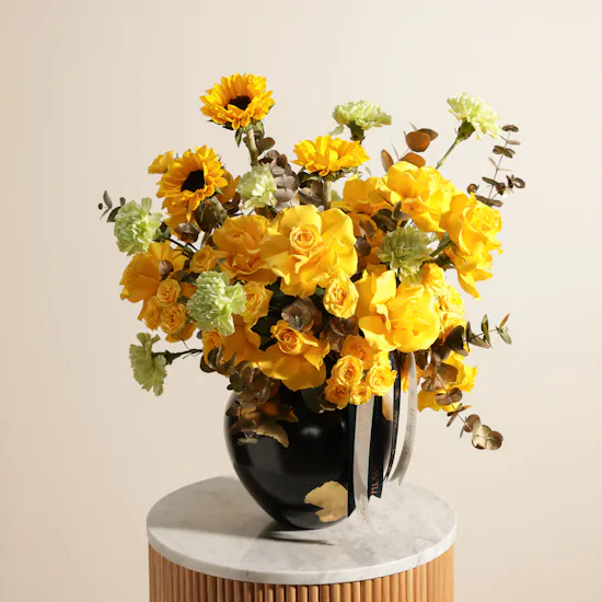 Yellow Delight Flower Vase