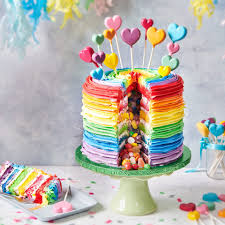 Rainbow cut cake