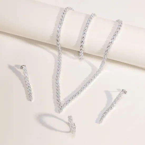 Alvira Wedding Zerconia White Gold Plated Jewelry Set