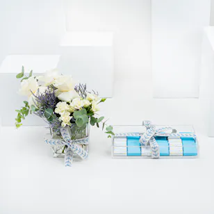 Lilac Baby Boy Acrylic Box Small | Blue Lavender Lilac Baby Boy Acrylic Box Small | Blue Lavender