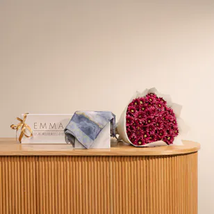Emma Slate n’ Gold Scarf | Flowers of Passion