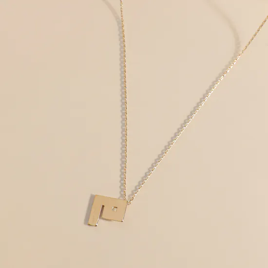 Midad Kufic letter Meem Necklace