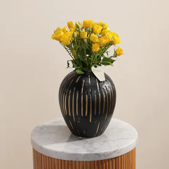 Golden Baby Rose Vase