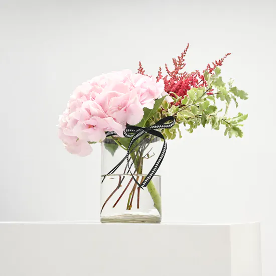 Hydrangea & Astilbe | Glass Vase