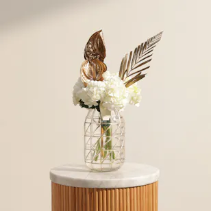 Golden Serenity Flower Vase