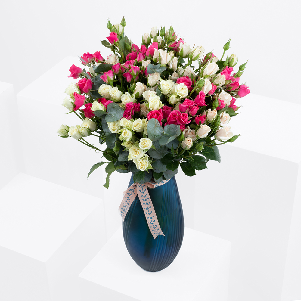 Baby Roses | Blue Vase