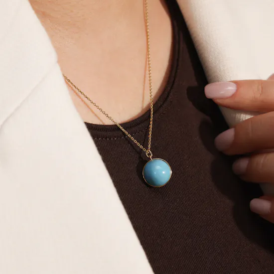 Damas Kiku Glow Sphere Pearl & Turquoise Necklace