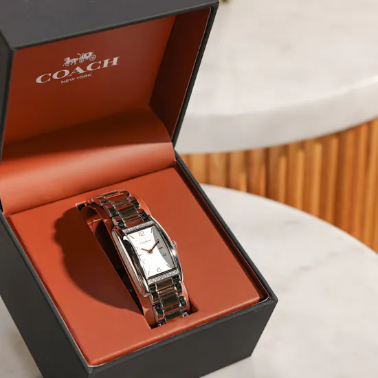 Coach Reese Silver and Gold Women’s Watch | Delicate Flowers
