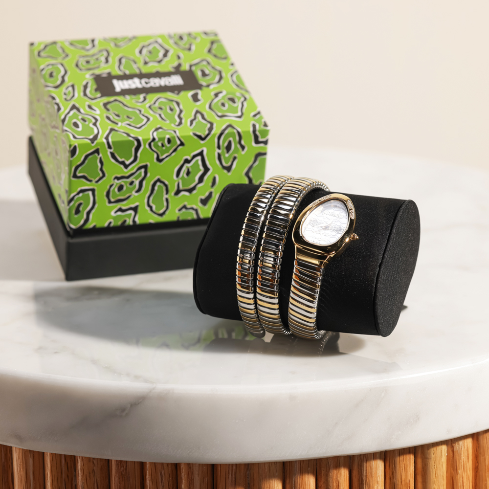Just Cavalli Double Wrap Gold & Silver Women Watch 