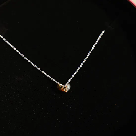 Tous Short Two-Tone Heart Double Necklace For Women | Lush Love Roses Stand