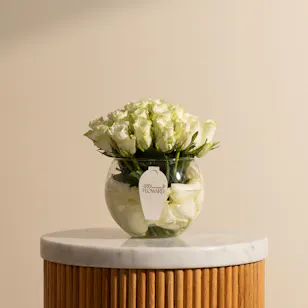 Pure White Roses Vase | 30 Roses