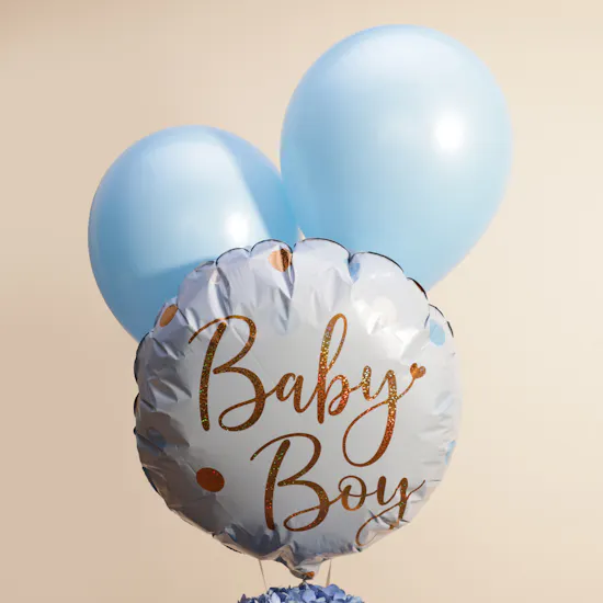 Baby Boy Balloons | Delicate Flowers Vase