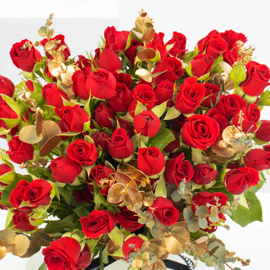 Red Baby Roses | White Vase 3