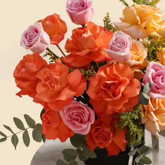 Golden Blush Harmony Flower Vase