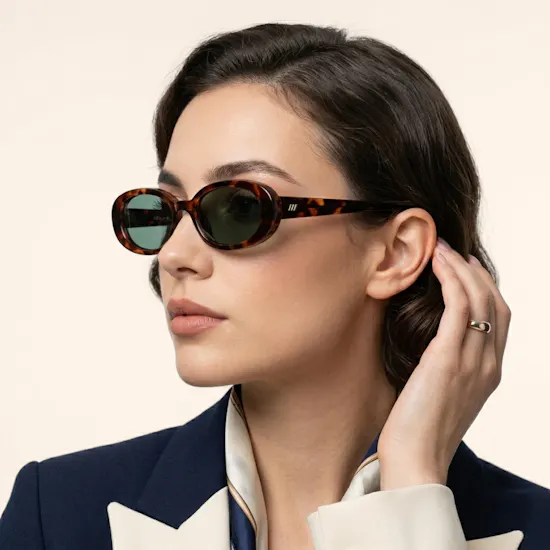Le Specs Outta Love Oval Tort Green Mono Unisex Sunglasses