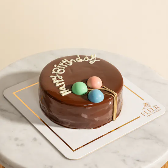 Fleur Happy Birthday Fudge Chocolate Cake