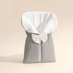 White & Grey Grey Bamboo Baby Sleeping Bag with White Bow White & Grey Grey Bamboo Baby Sleeping Bag with White Bow