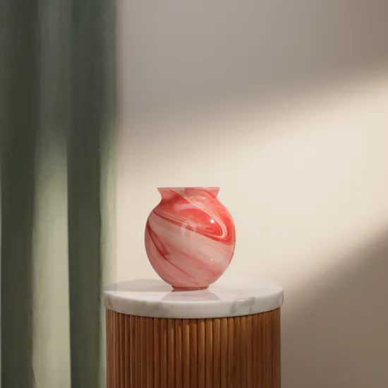 Floward Blush Marble Glass Vase