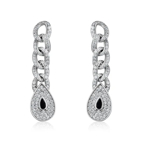 Luxury Silver Alvira Set - Black Stone