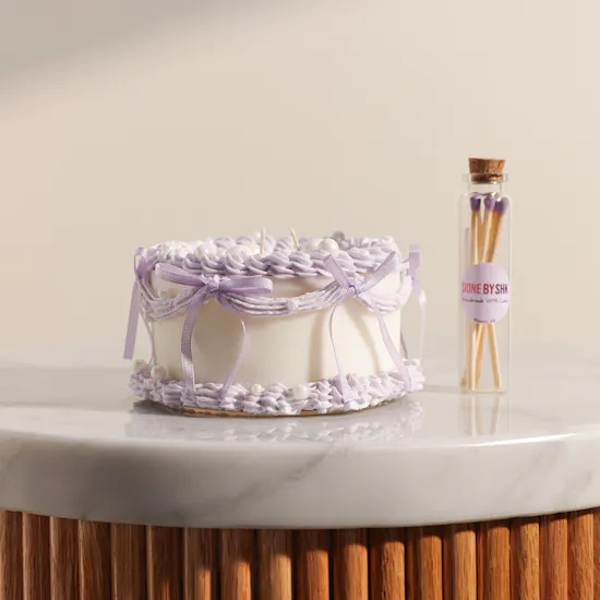 Done by SHK Purple Pearls Candle Cake