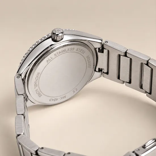Michael Kors Mini Sylvia Pavé Silver-Tone Women's Watch