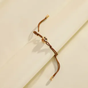 Fendi Sphera Brown Cord Bracelet 