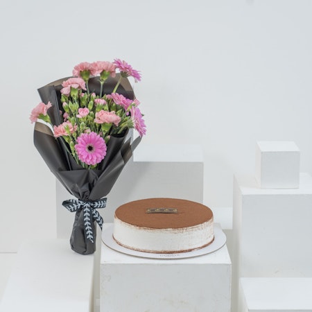 Godiva Tirmasu Cake & Flowers