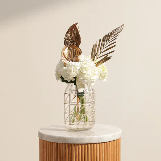 Golden Serenity Flower Vase