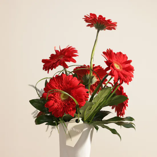 Natural Red Gerbera Vase
