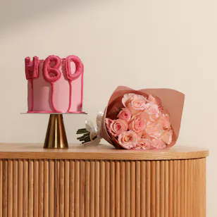 Floward Happy Birthday for Her Cake | Dreamy Flowers Bouquet Floward Happy Birthday for Her Cake | Dreamy Flowers Bouquet