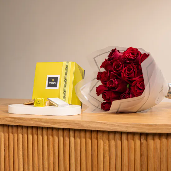 Patchi Chocolates 500 g | 15 Red Roses