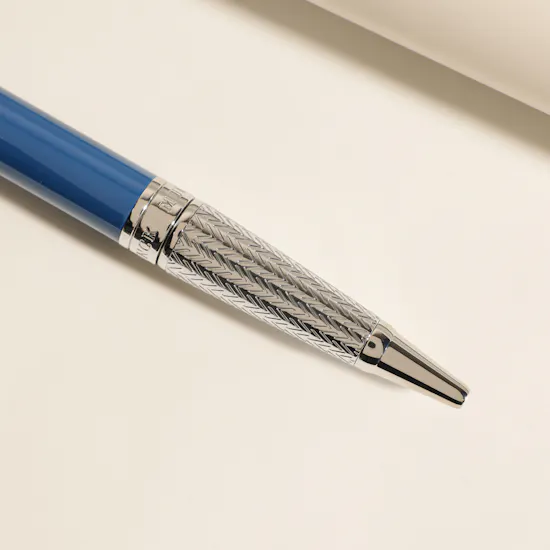 Roberto Cavalli Silver & Dark Blue Elegant Pen