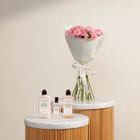 مجموعة عطر فلور دو سوريزييه او دي تواليت للنساء من لوكسيتان | باقة زهور رائحة الجمال