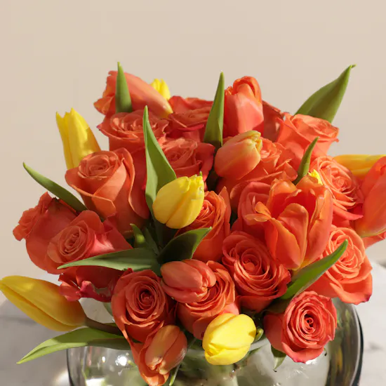 Shiny Flowers Vase