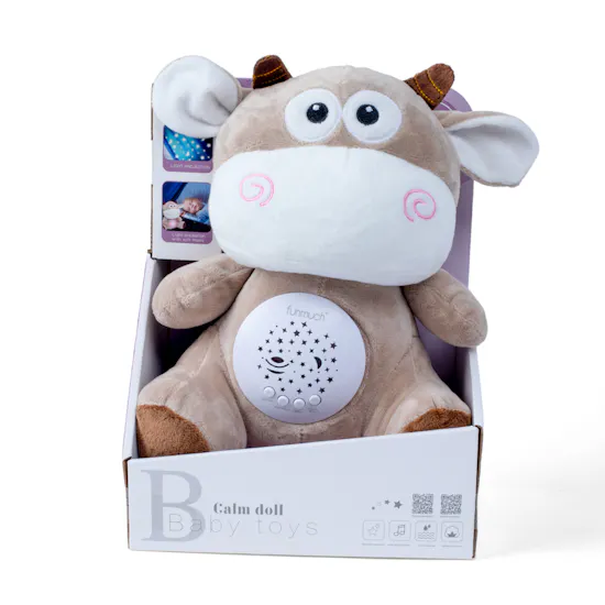 Furry CATTLE toy with lights and music for kids