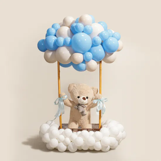 Balloonizer New Baby Boy with Teddy Bear Stand