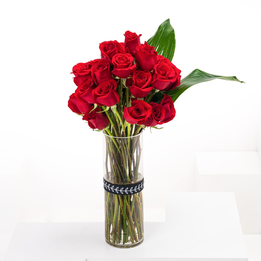 Ruby Radiance | Cylinder Vase