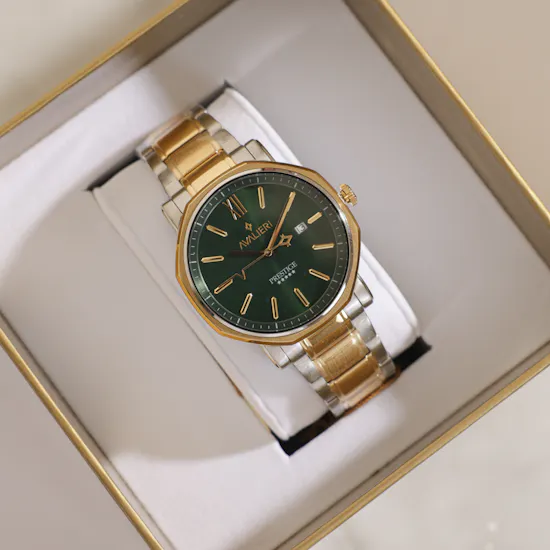 Avalieri Prestige Men's Quartz Green Dial Watch