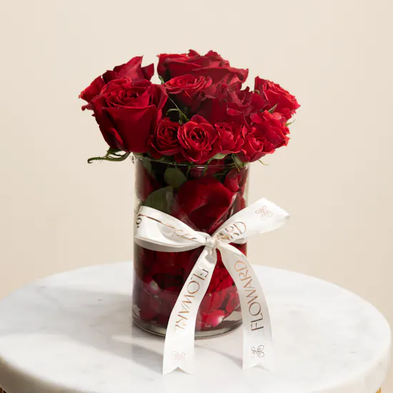 Red Symphony Rose Vase