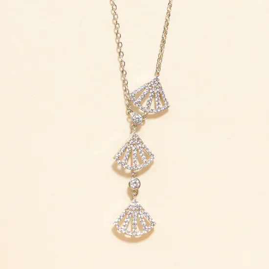 Felizmoda Silver Seashell Dangling Pendant Necklace