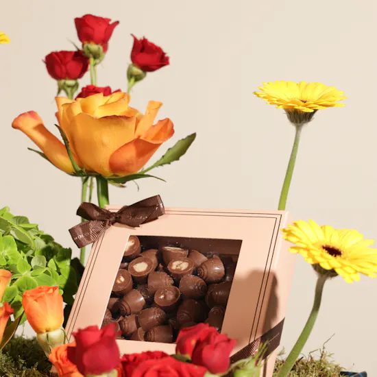 Ghazal Mini Chocolate Box | Garden Flowers Box