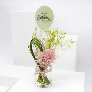 Birthday Delicate Beauty | Glass Vase 