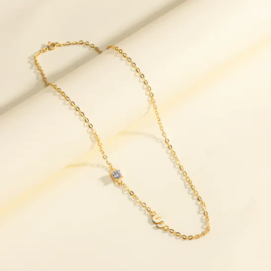 Hrh Letter S Gold Plated Necklace
